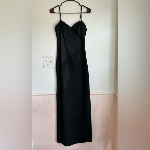 Vintage 90s Black Long Evening Dress Andrea Polizzi for Rex Lester Prom Party - Picture 1 of 5